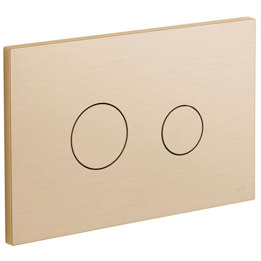 Cutout image of Vado Brushed Gold Round Dual Flush Plate